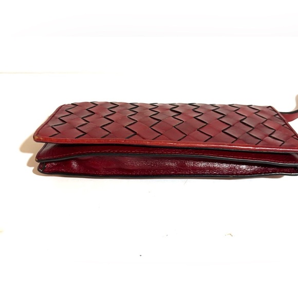Wilson leather Elegant Red Woven Leather Clutch - Picture 7 of 7